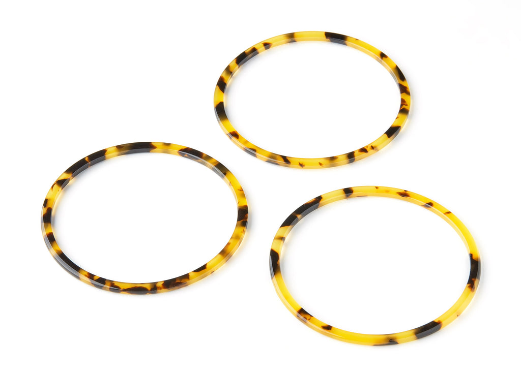 Acetate Hoop Charms - Tortoise Shell Earrings - Circle Pendant - Jewelry Making Supplies - Color Code:A02 - 65x65x2.27mm - AC1164S - DOMEDBAZAAR