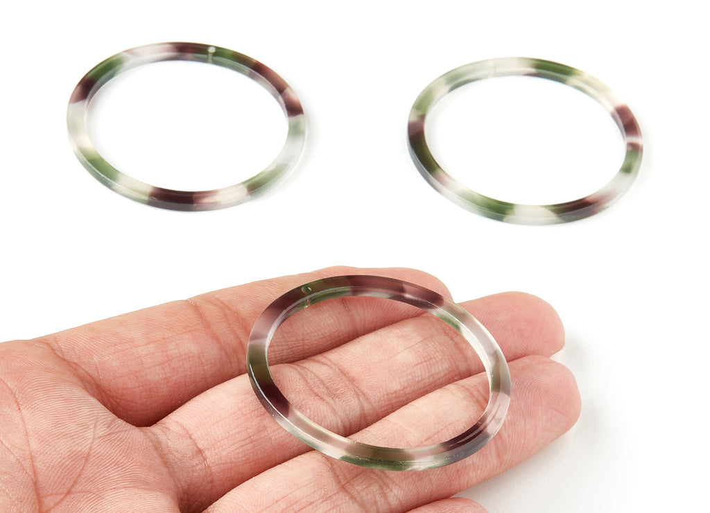 Acetate Hoop Charms - Circle Earring and Pendant - Earring Findings - Jewelry Supplies - Color Code: A349 - 44.52x44.52x2.47mm - AC1126-A349 - DOMEDBAZAAR