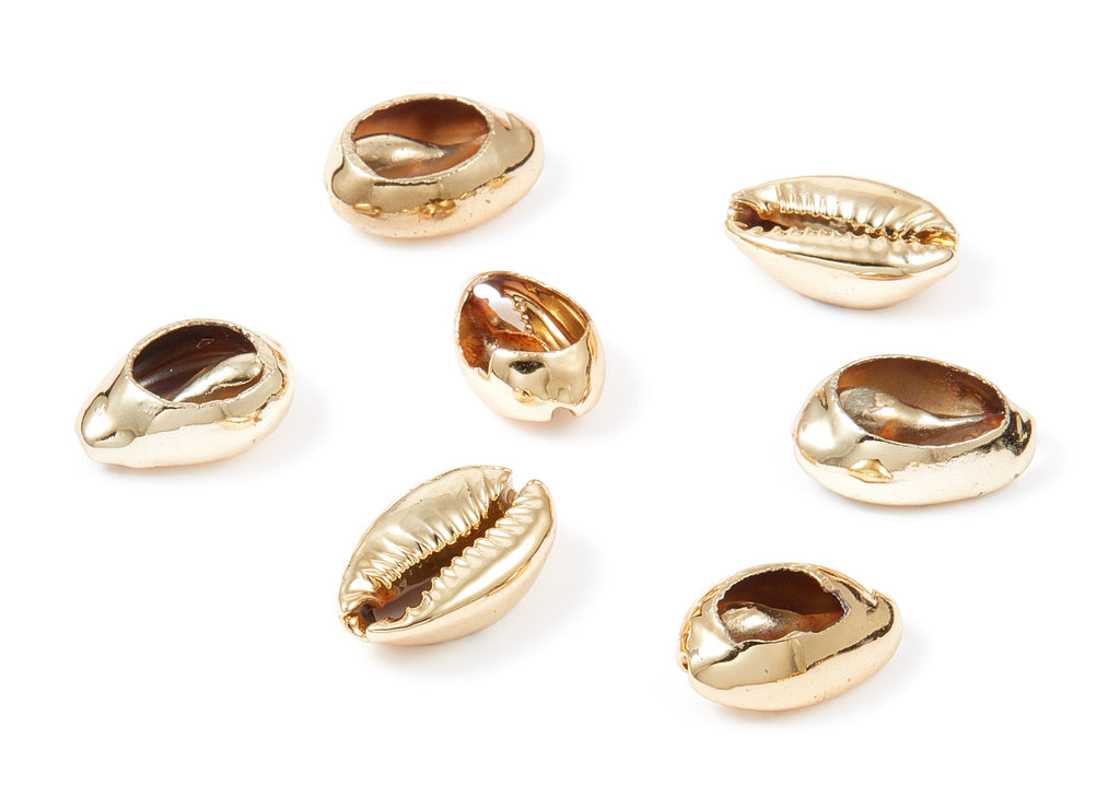 Musell Shell Charms - Seashell Pendant - Glod Tone Plated Earrings - No Hole - 18.5x11.7x5.9mm - SF1007G - DOMEDBAZAAR