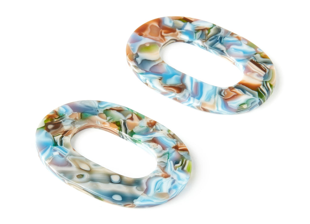 Acetate Oval Charms - Oval Earrings and Pendant - Earring Findings - Jewelry Supplies - Color Code: A240 - 46.74x34.38x2.58mm - AC1065-A240 - DOMEDBAZAAR