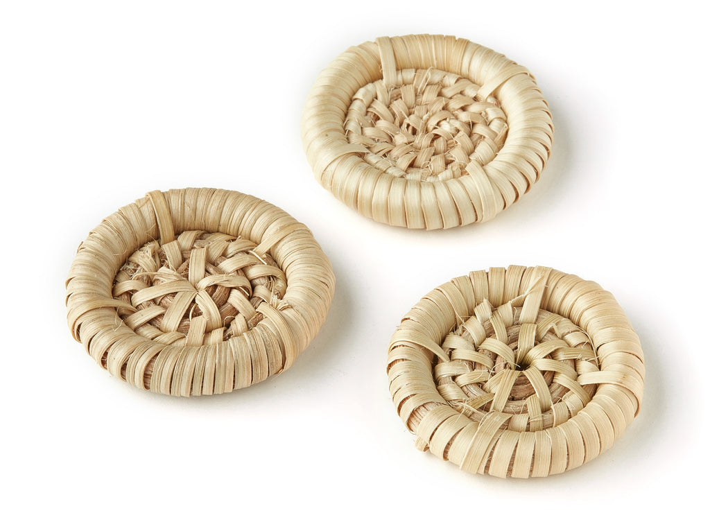 Handwoven Rattan Round Charms - Round Rattan Earrings and Pendant - Wooden Straw Earrings - Jewelry Handmade - 39.63x39.63x7mm - RT1229 - DOMEDBAZAAR