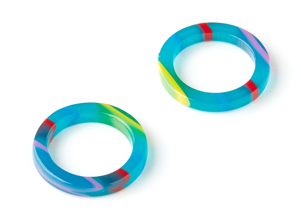 Acetate Hoop Charms - Circle Earrings and Pendant - Earring Findings - Jewelry Supplies - Color Code: A139 - 19.1x19.1x2.75mm - AC1196-A139 - DOMEDBAZAAR