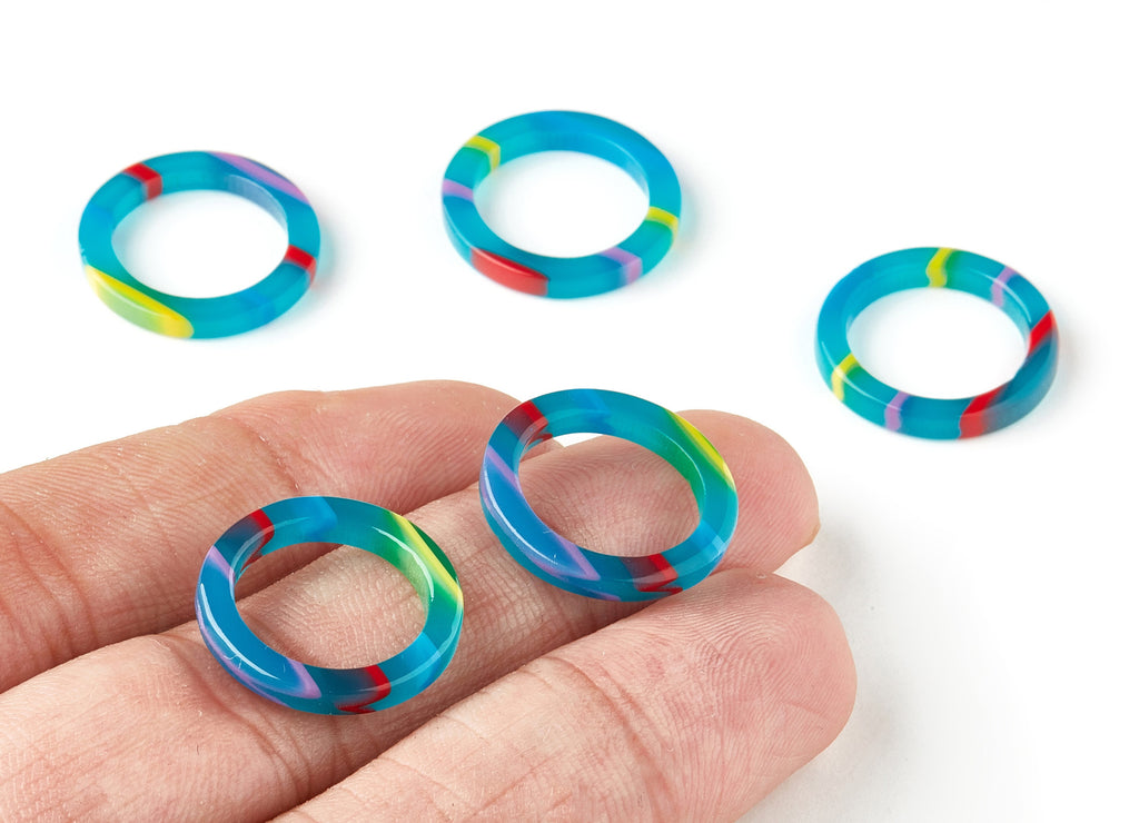 Acetate Hoop Charms - Circle Earrings and Pendant - Earring Findings - Jewelry Supplies - Color Code: A139 - 19.1x19.1x2.75mm - AC1196-A139 - DOMEDBAZAAR