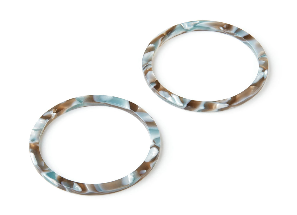 Acetate Hoop Earring Charms - Circle Shaped Pendant - Earring Findings - Jewelry Supplies - Color Code: A22 - 44.3x44.3x2.7mm - AC1126-A22 - DOMEDBAZAAR