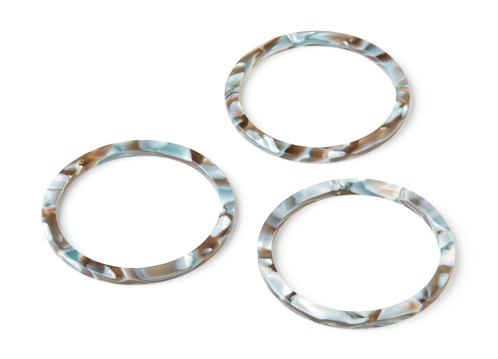 Acetate Hoop Earring Charms - Circle Shaped Pendant - Earring Findings - Jewelry Supplies - Color Code: A22 - 44.3x44.3x2.7mm - AC1126-A22 - DOMEDBAZAAR