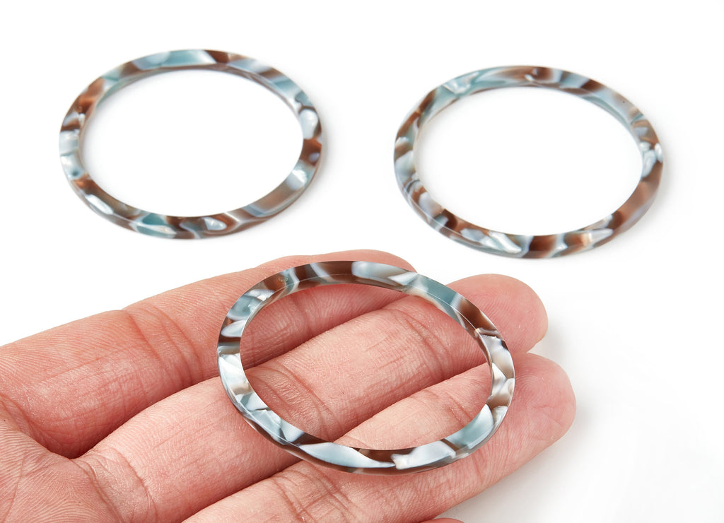 Acetate Hoop Earring Charms - Circle Shaped Pendant - Earring Findings - Jewelry Supplies - Color Code: A22 - 44.3x44.3x2.7mm - AC1126-A22 - DOMEDBAZAAR
