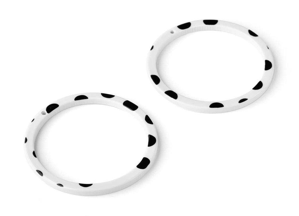 Acetate Hoop Earring Charms - Circle Shaped Pendant - Earring Findings - Jewelry Supplies - Color Code: A277 - 44.3x44.3x2.7mm - AC1126-A277 - DOMEDBAZAAR