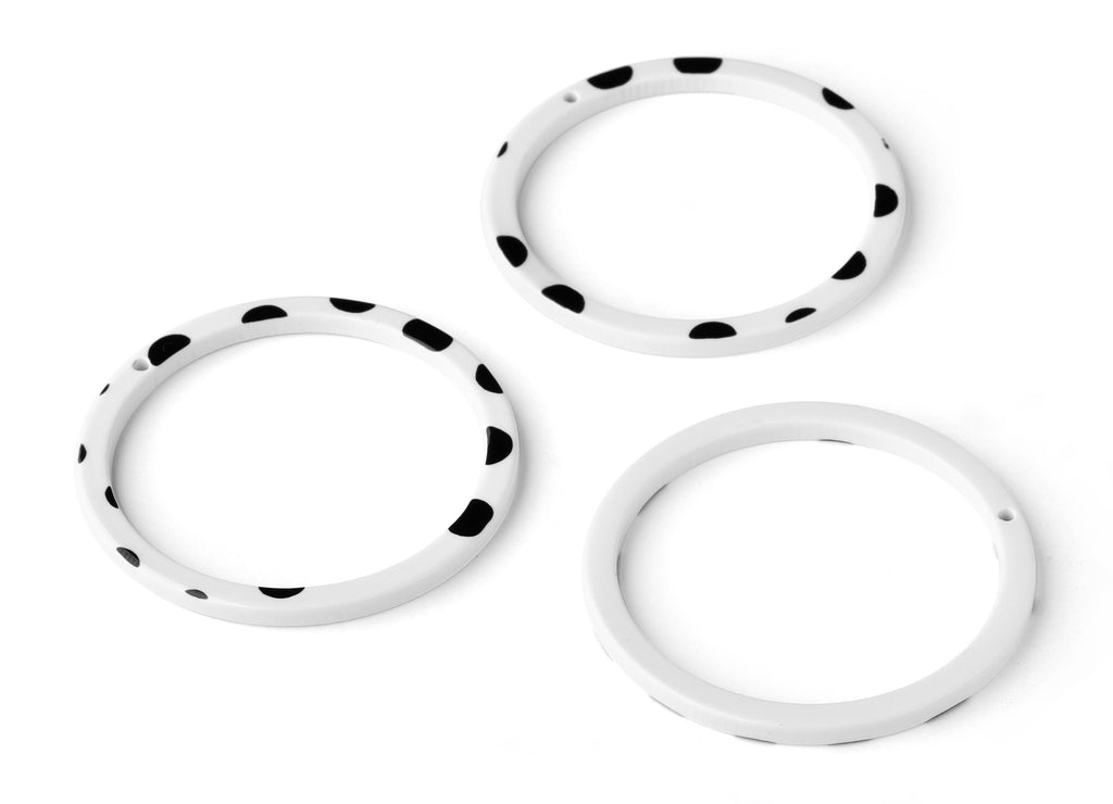 Acetate Hoop Earring Charms - Circle Shaped Pendant - Earring Findings - Jewelry Supplies - Color Code: A277 - 44.3x44.3x2.7mm - AC1126-A277 - DOMEDBAZAAR