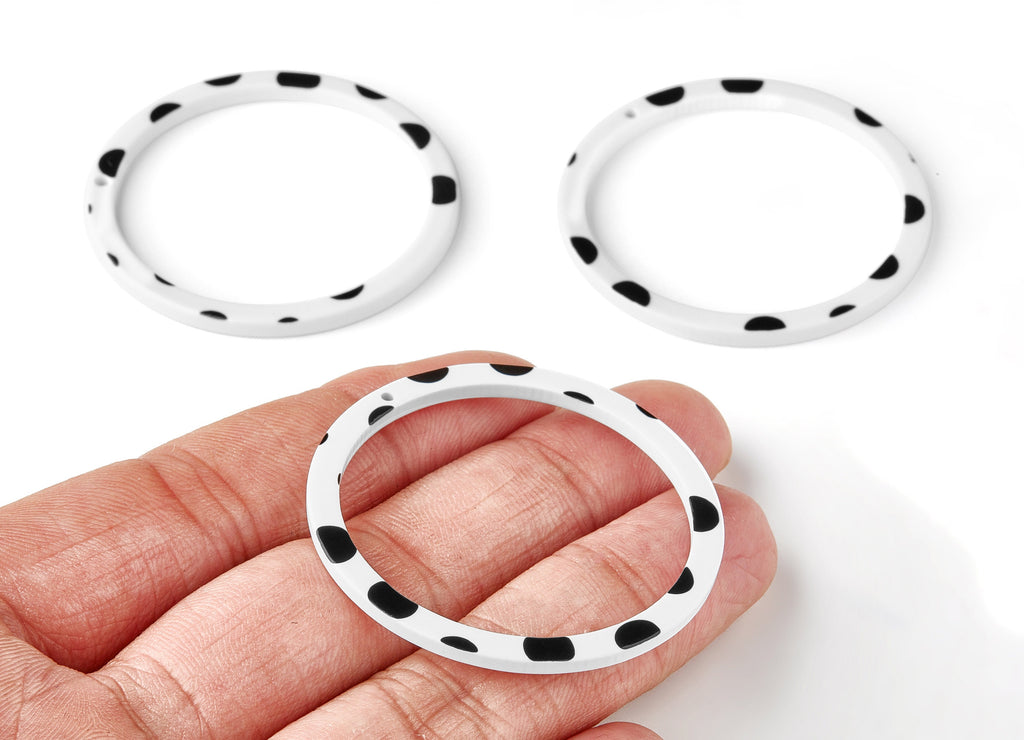 Acetate Hoop Earring Charms - Circle Shaped Pendant - Earring Findings - Jewelry Supplies - Color Code: A277 - 44.3x44.3x2.7mm - AC1126-A277 - DOMEDBAZAAR