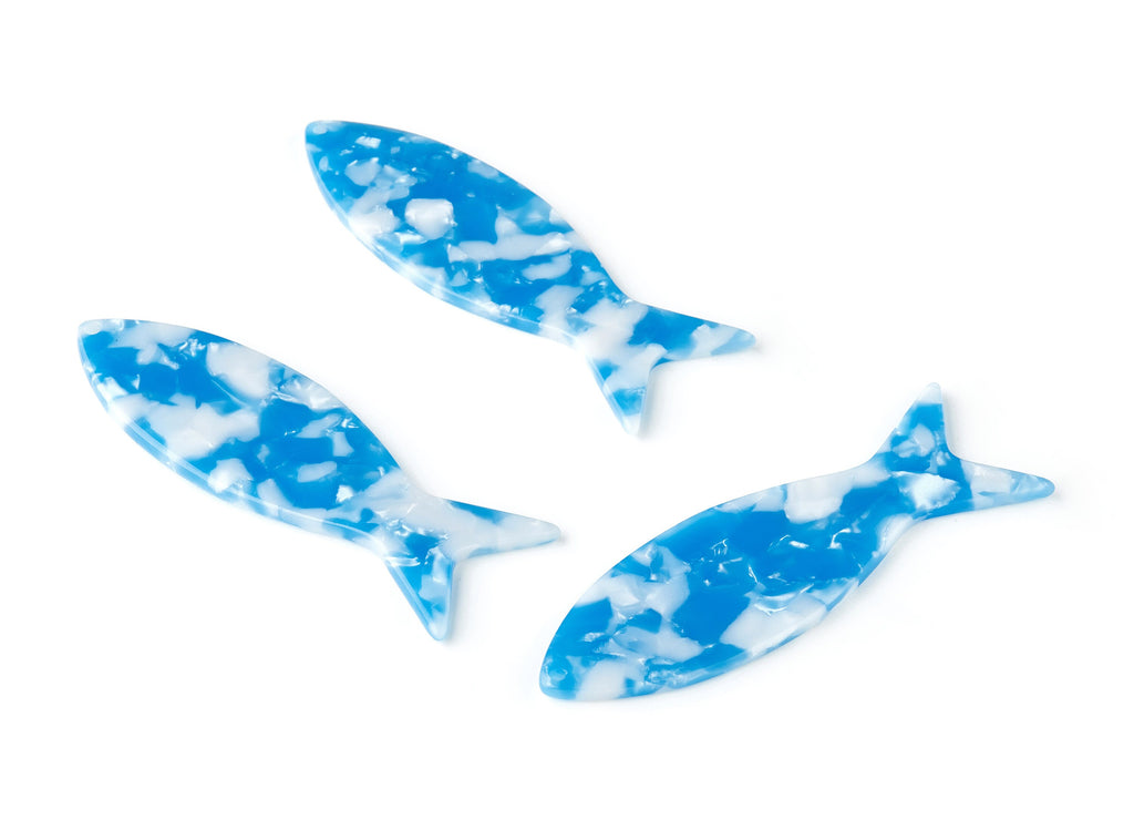 Acetate Fish Earring Charms - Fish Shaped Pendant - Earring Findings - Jewelry Supplies - Color Code: A245 - 64x21x2.3mm - AC1545-A245 - DOMEDBAZAAR
