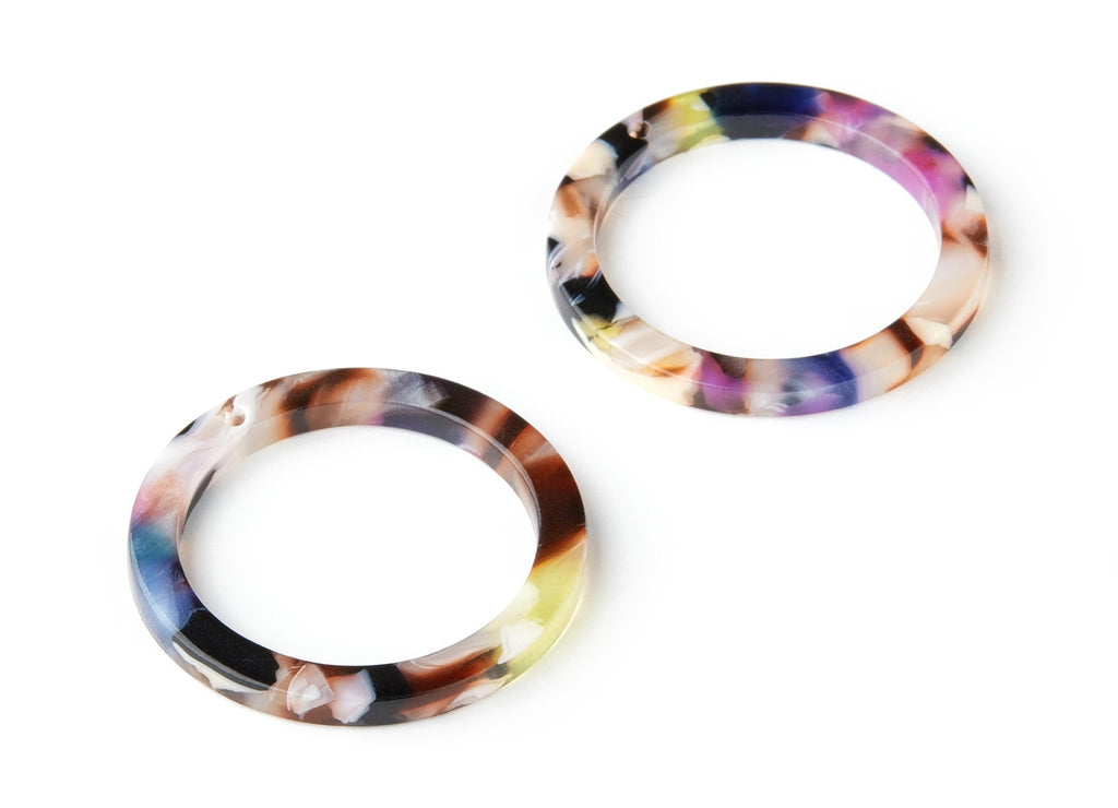 Acetate Earring Hoop - Circle Earring Charms and Pendant - Jewelry Supplies - Color Code: A11 - 29.8x29.8x2.52mm - AC1119-A11 - DOMEDBAZAAR