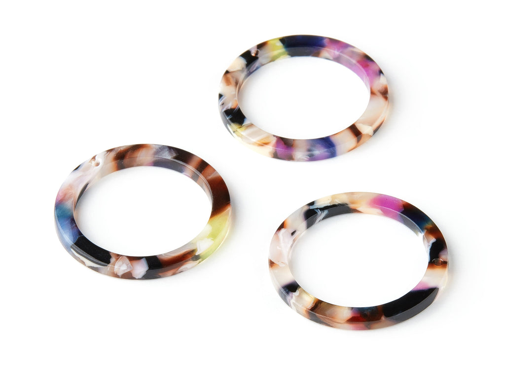 Acetate Earring Hoop - Circle Earring Charms and Pendant - Jewelry Supplies - Color Code: A11 - 29.8x29.8x2.52mm - AC1119-A11 - DOMEDBAZAAR