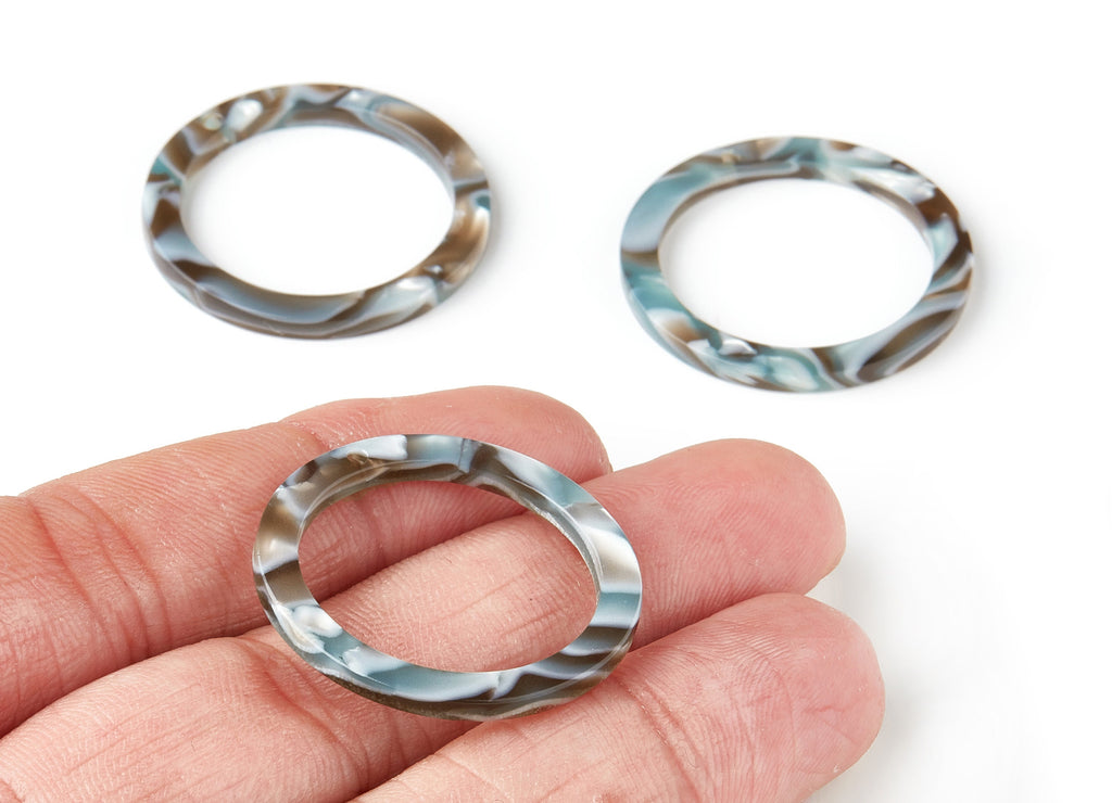 Acetate Hoop Earring Charms - Circle Shaped Pendant - Earring Findings - Jewelry Supplies - Color Code: A22 - 29.8x29.8x2.52mm - AC1119-A22 - DOMEDBAZAAR