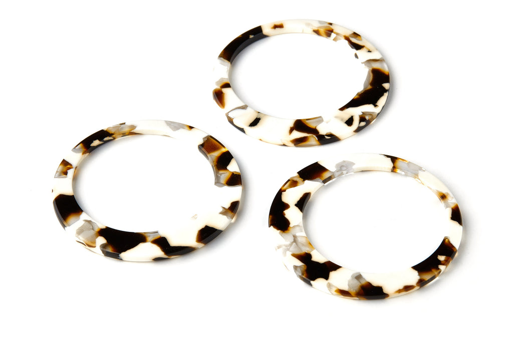 Acetate Hoop Earring Charms - Circle Pendant - Earring Findings - Jewelry Supplies - Color Code: A257 - 49.3x49.3x2.5mm - AC1548-A257 - DOMEDBAZAAR