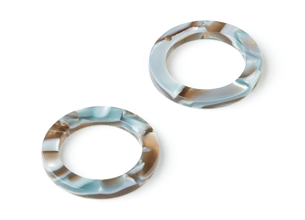 Acetate Hoop Earring Charms - Circle Shaped Pendant - Earring Findings - Jewelry Supplies - Color Code: A22 - 22.8x22.8x2.63mm - AC1118-A22 - DOMEDBAZAAR