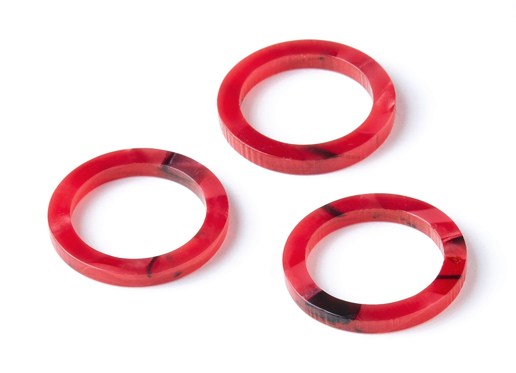 Acetate Hoop Earring Charms - Circle Shaped Pendant - Earring Findings - Jewelry Supplies - Color Code: A56 - 21.9x21.9x2.5mm - AC1575-A56 - DOMEDBAZAAR