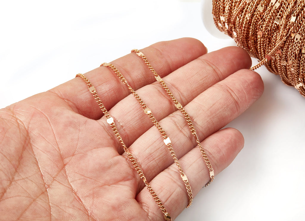 Hammered Satellite Curb Chain - Raw Brass Chain - Soldered - 0.11&quot; x 0.08&quot; x 0.11&quot; - for Necklace Bracelet Jewellery Making - CC1106 - DOMEDBAZAAR