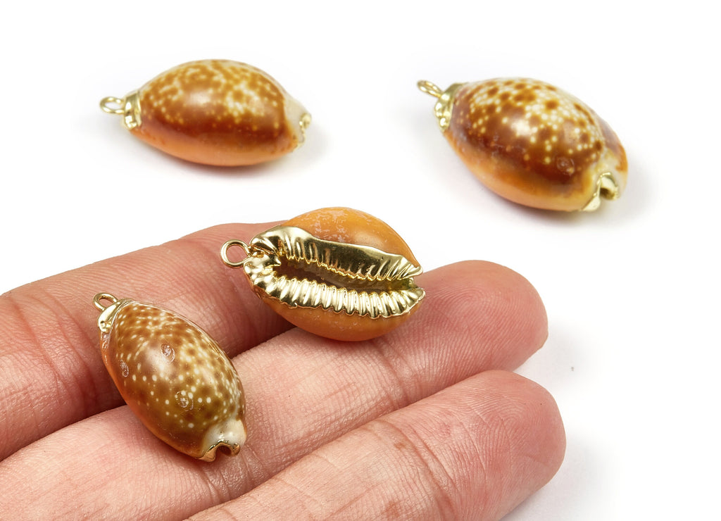 Whelk Seashell Charms - Whelk Shell Pendant - Natural Seashell Earrings - 1 Hole - 23.79x14.02x10.84mm - SF1060 - DOMEDBAZAAR