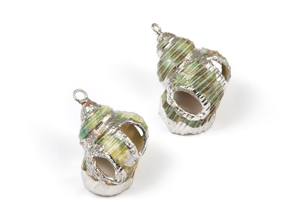 Open Whelk Charms - Whelk Seashell Earrings - Cut Open Seashell Pendant - Natural Seashell Earrings - 1 Hole - 30.26x20.72x12.45mm - SF1030 - DOMEDBAZAAR