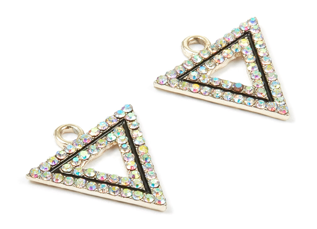 Alloy Triangle Charms - Zinc Alloy Triangle Earrings - Silver Tone Plated - Necklace Pendant - Earring Findings - 21.51x17.9x1.92mm - ZZ1377 - DOMEDBAZAAR