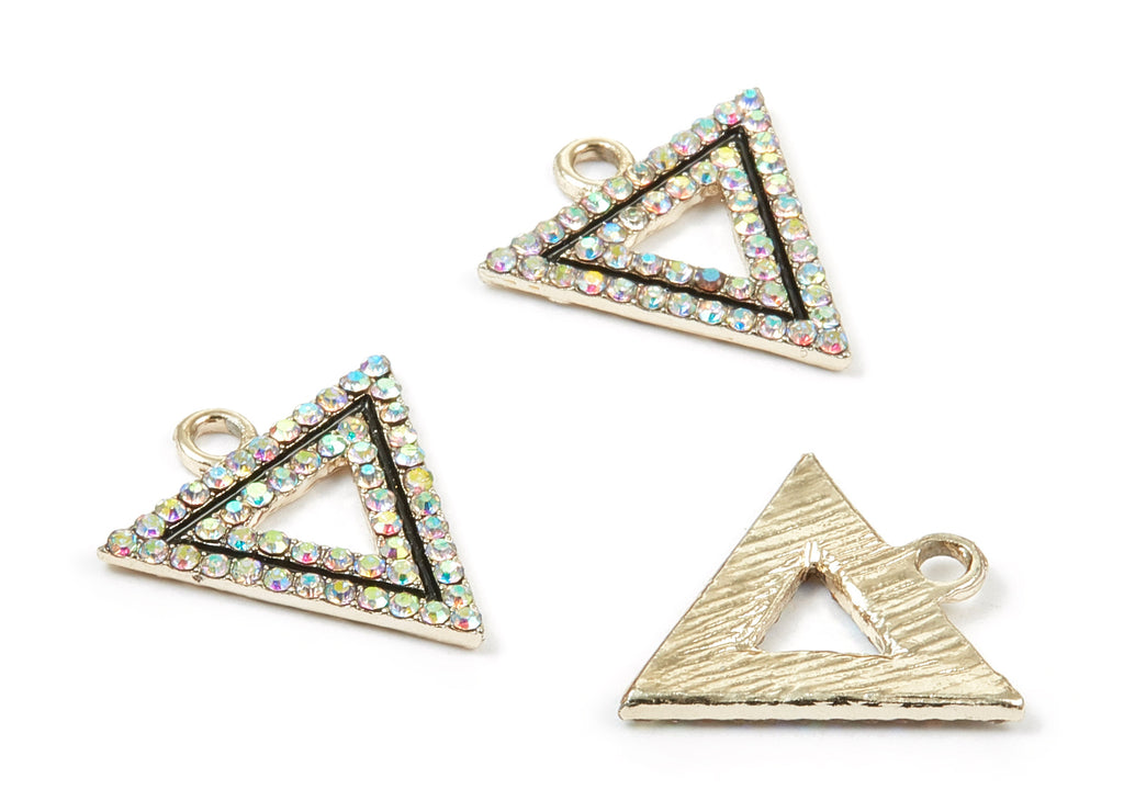 Alloy Triangle Charms - Zinc Alloy Triangle Earrings - Silver Tone Plated - Necklace Pendant - Earring Findings - 21.51x17.9x1.92mm - ZZ1377 - DOMEDBAZAAR