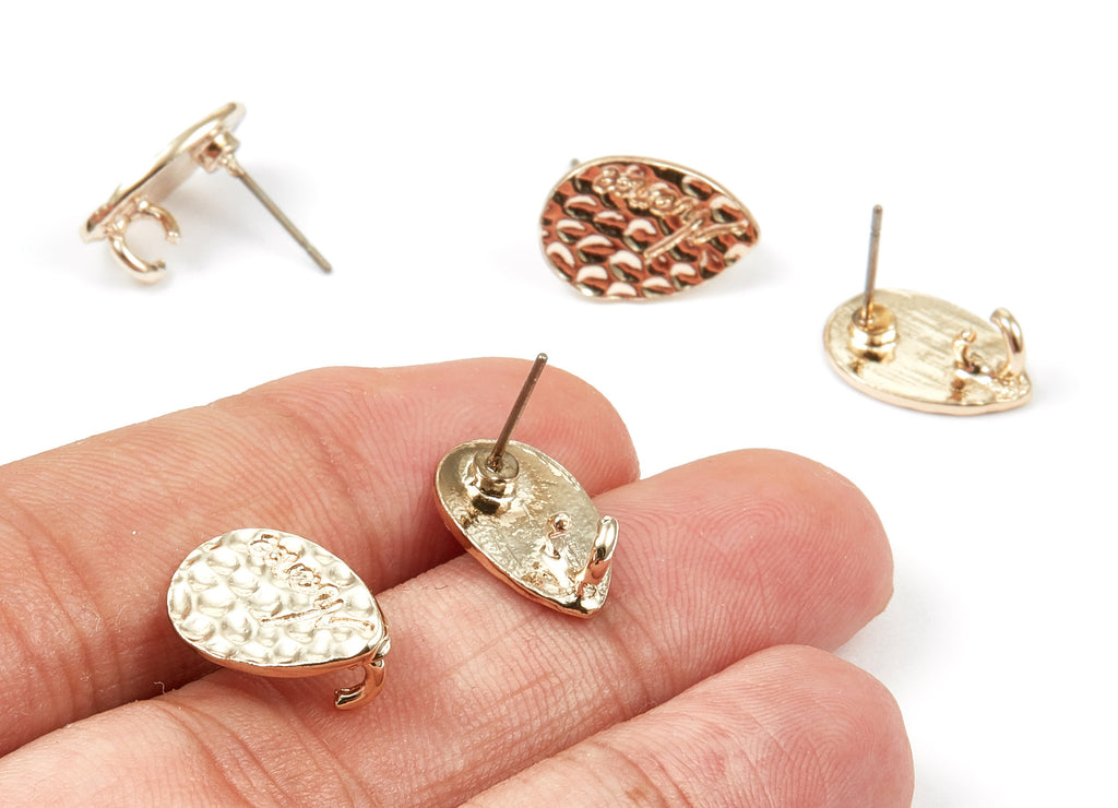 Alloy Drop Earring Stud - Zinc Alloy Drop Earring Post - Gold Tone Plated - Earring Findings - Jewelry Supplies - 14.74x10.11x1.1mm - ZZ1357 - DOMEDBAZAAR