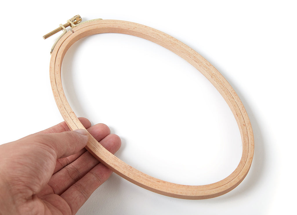 Wooden Embroidery Hoops - Cross Stitch Hoops - Wooden Embroidery Oval Frame - Embroidery Accessories - 210x130x10.8mm - HM1008 - DOMEDBAZAAR