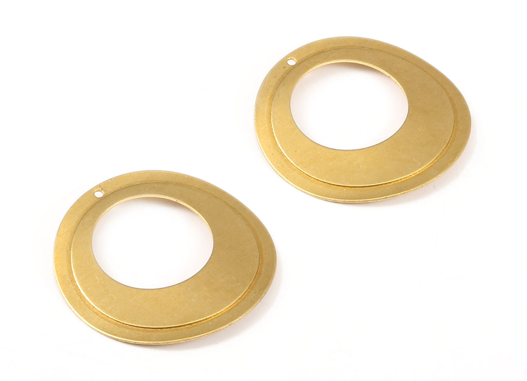 Brass Circle Charms - Raw Brass Round Earrings and Pendant - Earring Findings - Jewelry Supplies - 36.97x36.97x0.84mm - PP2180 - DOMEDBAZAAR