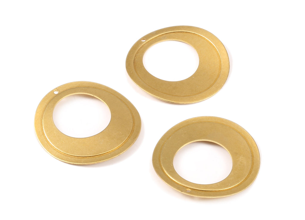 Brass Circle Charms - Raw Brass Round Earrings and Pendant - Earring Findings - Jewelry Supplies - 36.97x36.97x0.84mm - PP2180 - DOMEDBAZAAR