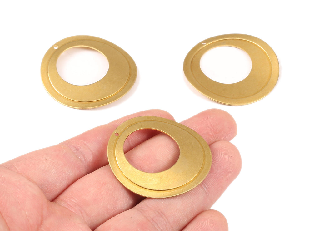 Brass Circle Charms - Raw Brass Round Earrings and Pendant - Earring Findings - Jewelry Supplies - 36.97x36.97x0.84mm - PP2180 - DOMEDBAZAAR