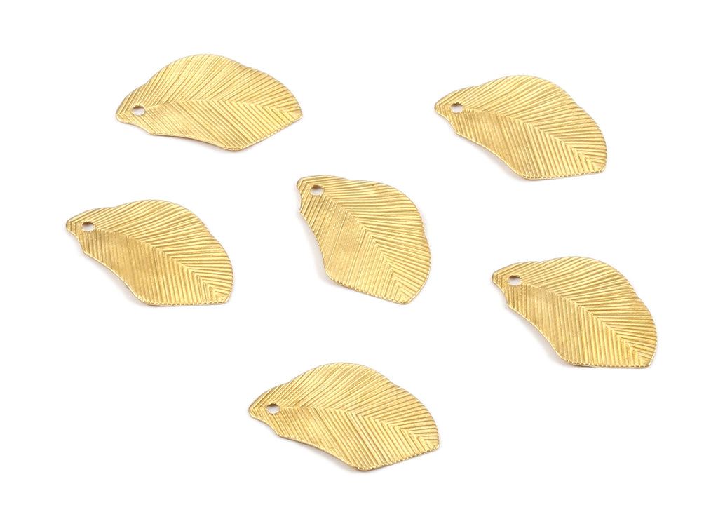 Brass Leaf Charms - Raw Brass Leaf Earrings and Pendant - Earring Findings - Jewelry Supplies - 21.03x12.48x0.37mm - PP2292 - DOMEDBAZAAR