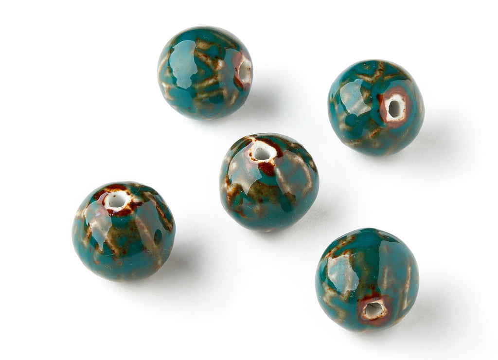 Glazed Ceramic Beads - Carved Shaped Beads - Handmade Beads - Necklace Beads - Connectors Beads - Ceramic Beads - 21x20.07x21.29mm - NS1040 - DOMEDBAZAAR