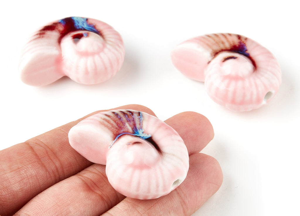 Glazed Ceramic Star Beads - Carved Beads - Handmade Beads - Necklace Beads - Connectors Beads - Jewelry Ssh - 41.27x32.79mm - NS1046 - DOMEDBAZAAR