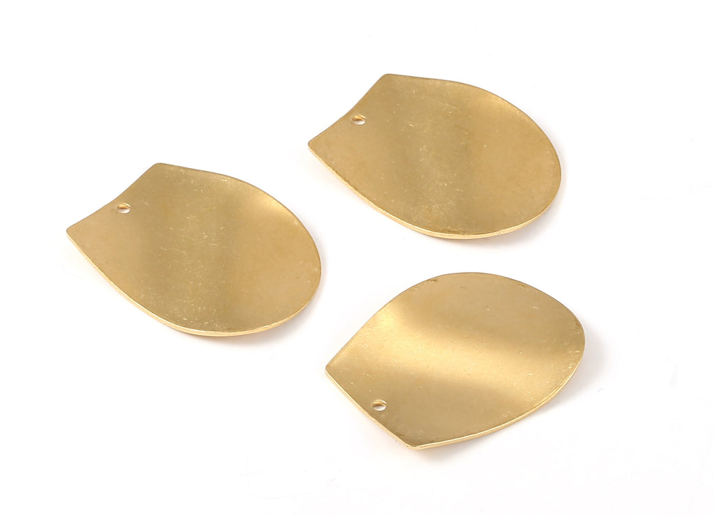 Personalized stamping blank - Brass D Charms - Raw Brass wave D Earrings and Pendant - Earring Findings  - 27.03x20.97x0.97mm - PP2169 - DOMEDBAZAAR