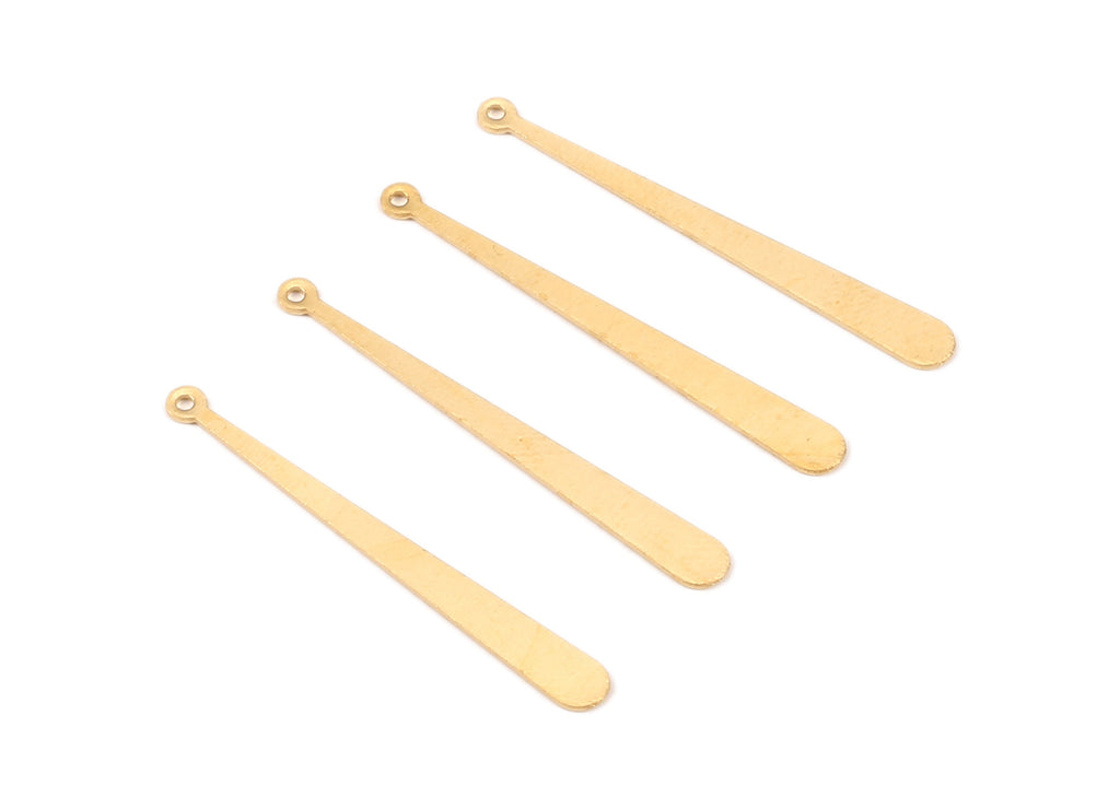 Brass Strip Charms - Raw Brass Strip Pendant - Earring Findings - Jewelry Supplies - 37.37x4.1x0.57mm - PP2188 - DOMEDBAZAAR