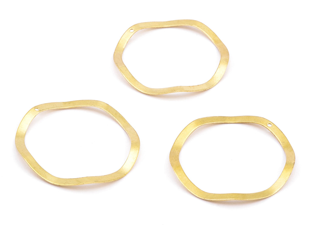 Brass Circle Charms - Raw Brass Circle Earrings and Pendant - Earring Findings - Jewelry Supplies - 41.59x41.59x0.58mm - PP2216 - DOMEDBAZAAR