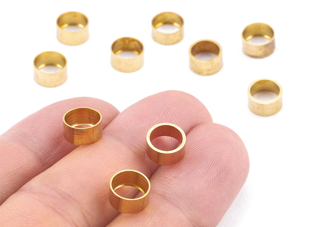 Brass Tube Beads - Raw Brass Tube Beads - Earring Findings - Jewelry Supplies - 7.98x4.14x0.69mm - PP2227 - DOMEDBAZAAR