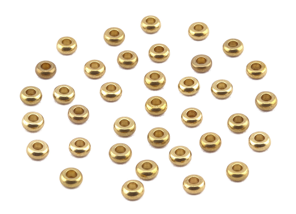 Brass Round Beads - Raw Brass Circle Beads - Earring Findings - Jewelry Supplies - 3.91x3.88x1.31mm - PP2258 - DOMEDBAZAAR