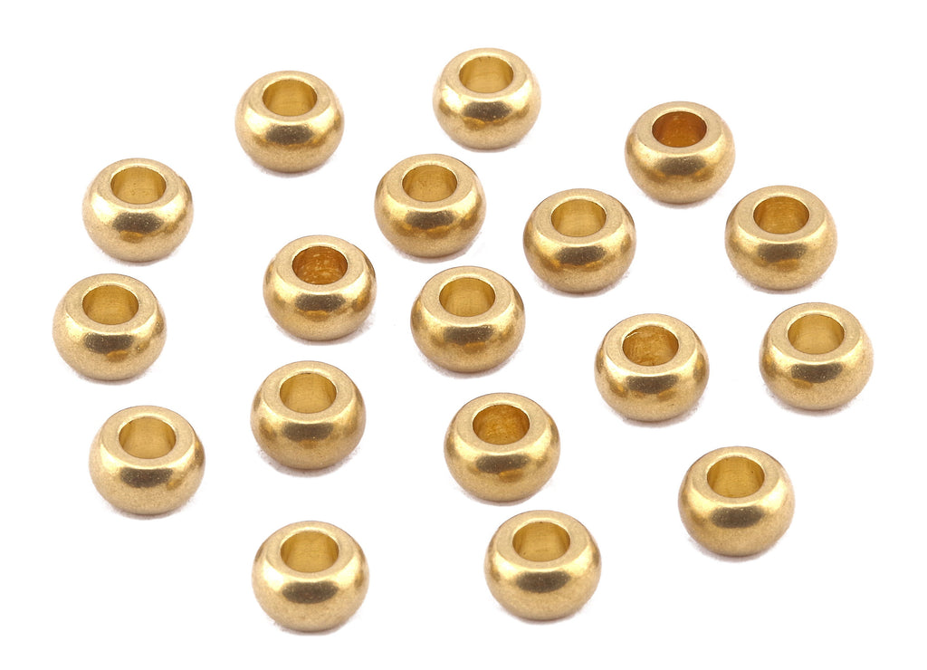 Brass Round Beads - Raw Brass Circle Beads - Earring Findings - Jewelry Supplies - 5.85x3.24x1.75mm - PP2260 - DOMEDBAZAAR