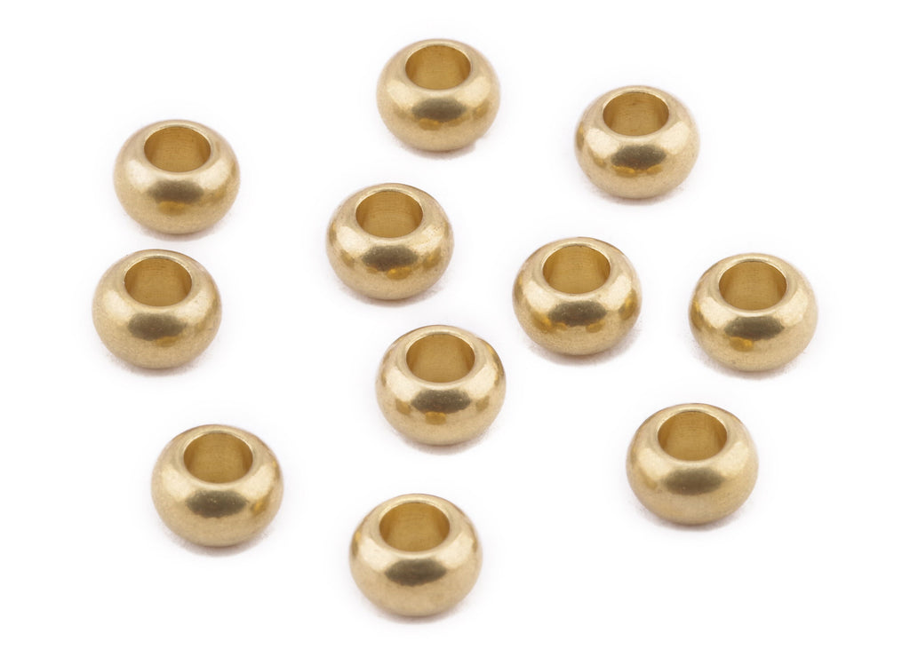 Brass Round Beads - Raw Brass Circle Beads - Earring Findings - Jewelry Supplies - 6.86x4.08x1.86mm - PP2262 - DOMEDBAZAAR