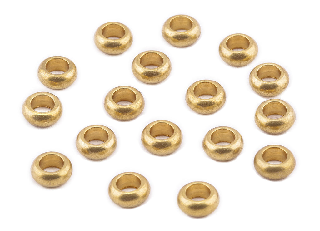 Brass Round Beads - Raw Brass Circle Beads - Earring Findings - Jewelry Supplies - 6.92x3.07x2.1mm - PP2265 - DOMEDBAZAAR