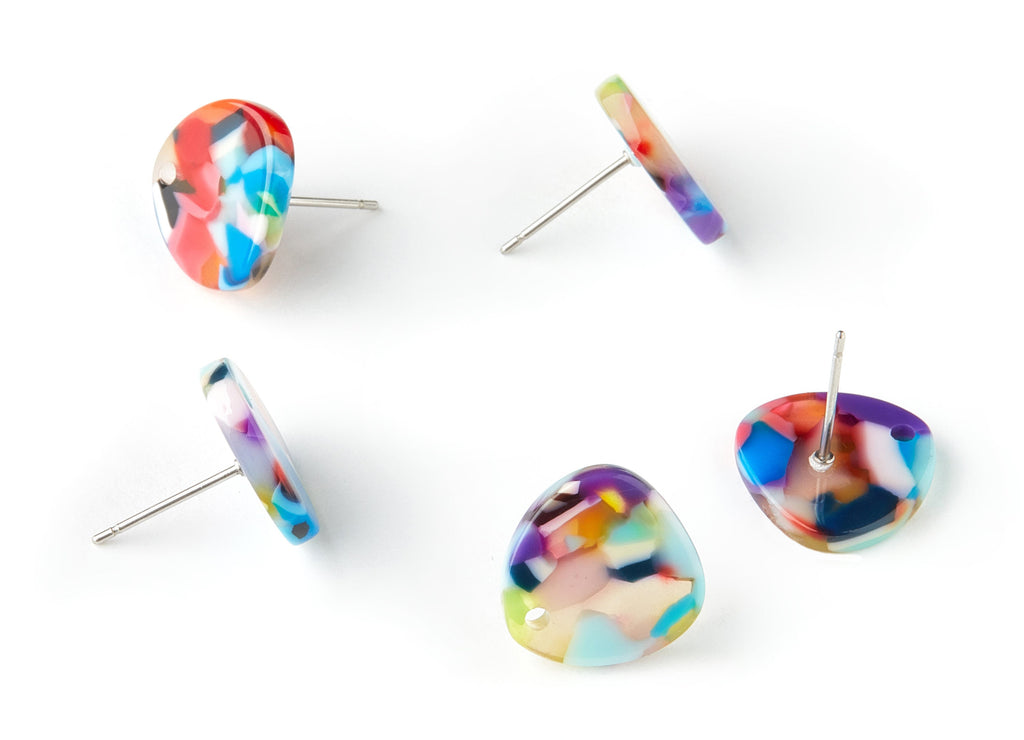 Acetate Triangle Earring Stud - Triangle Earring Post - Earring Post - Jewelry Supplies - Color Code: A21 - 13.8x13.8x2.54mm - AC1590-A21 - DOMEDBAZAAR