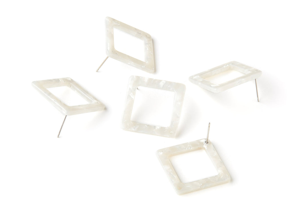 Acetate Square Earring Stud - Acetate Square Earring Post - Earring Post - Jewelry Supplies - Color Code: A12 - 25x25x2.57mm - AC1587-A12 - DOMEDBAZAAR
