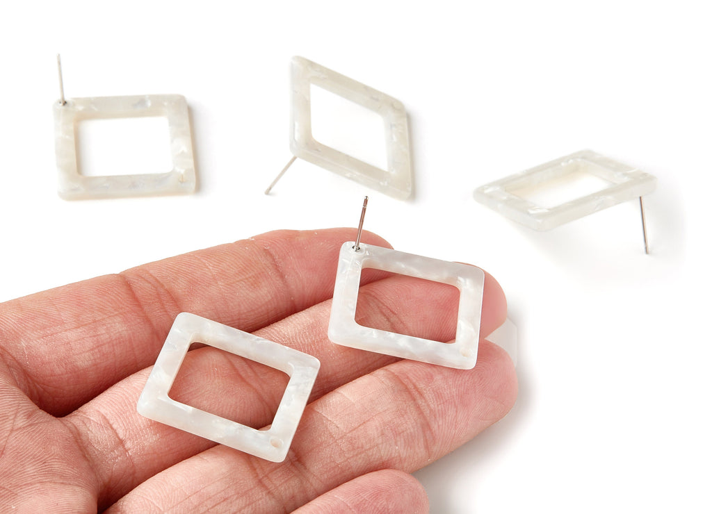 Acetate Square Earring Stud - Acetate Square Earring Post - Earring Post - Jewelry Supplies - Color Code: A12 - 25x25x2.57mm - AC1587-A12 - DOMEDBAZAAR