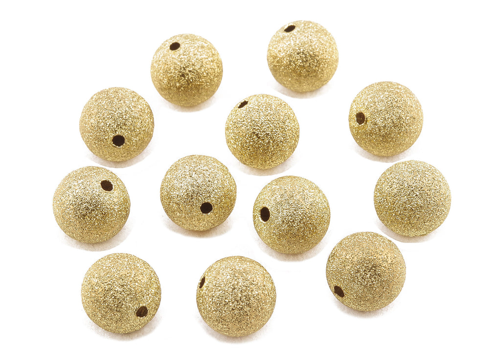 Brass Spacer Ball Beads - Raw Brass Spacer Ball Beads - Necklace Beads - Earring Findings - Jewelry Supplies - 12.17x11.9mm - PP2332 - DOMEDBAZAAR