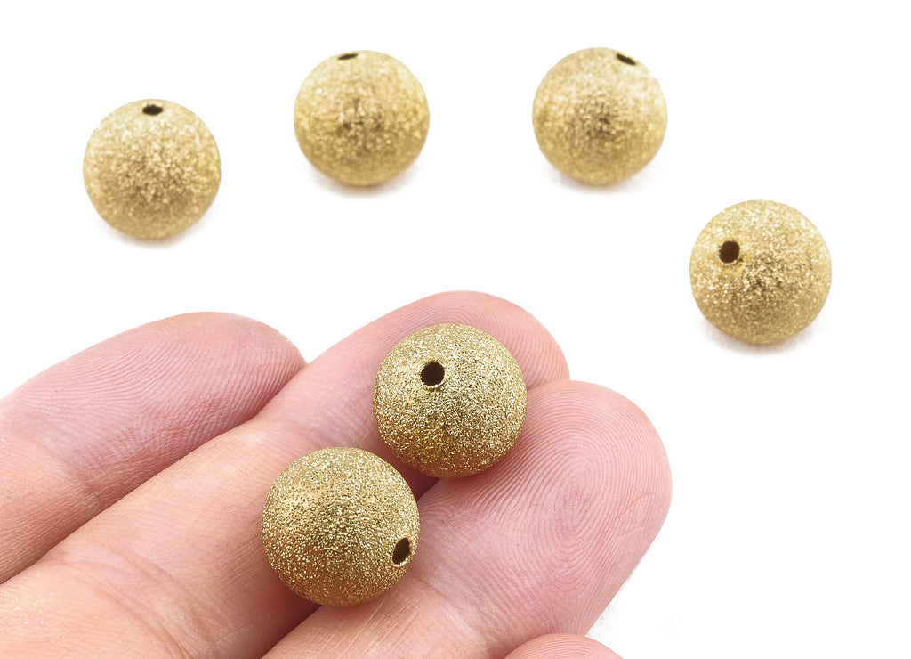 Brass Spacer Ball Beads - Raw Brass Spacer Ball Beads - Necklace Beads - Earring Findings - Jewelry Supplies - 12.17x11.9mm - PP2332 - DOMEDBAZAAR