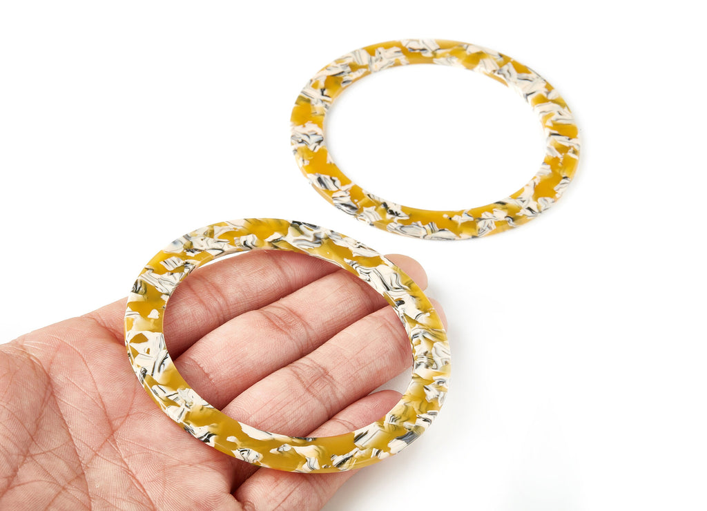 Acetate Hoop Charms - Hoop Earrings - Circle Pendant - Earring Findings - Jewellery Supply - Color Code: A14 - 83.2x83.2x2.55mm - AC1616-A14 - DOMEDBAZAAR
