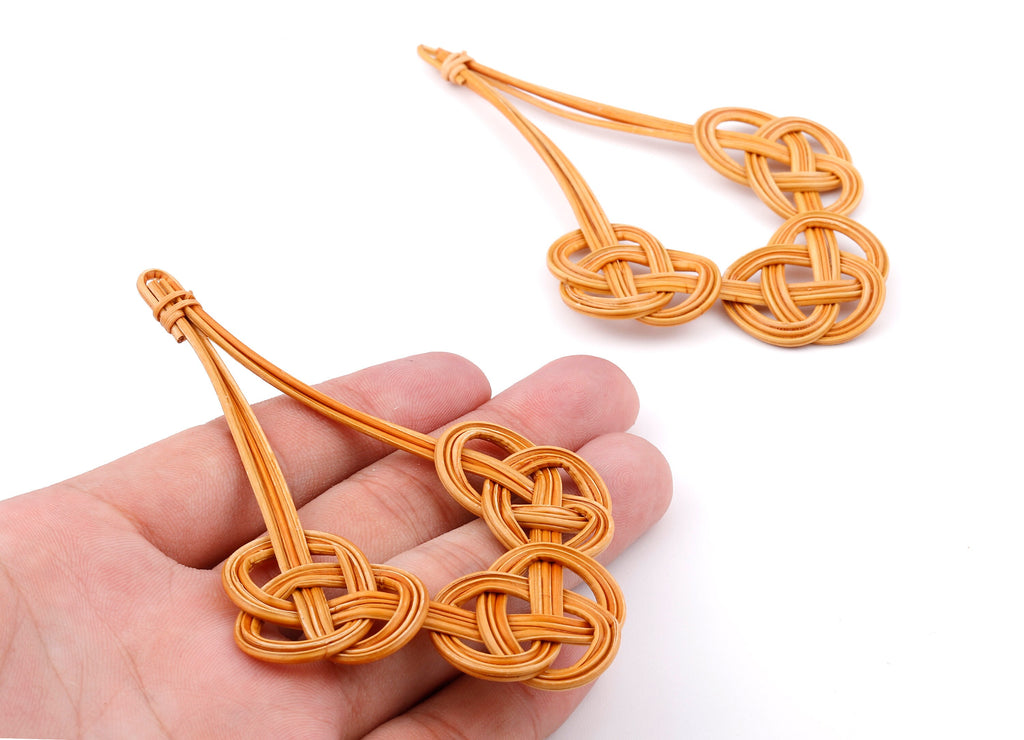 Handwoven Rattan Leaf Charms - Leaf Rattan Earrings and Pendant - Woven Earrings - Jewelery Handmade - 103.64x65.63x3.14mm - RT1309 - DOMEDBAZAAR
