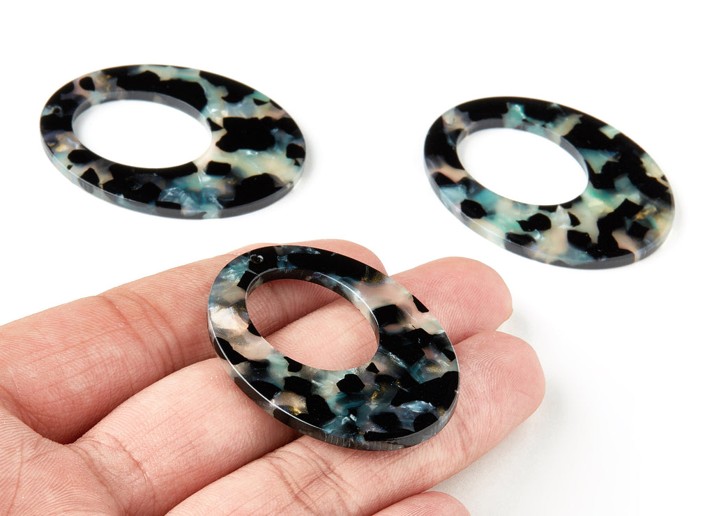 Acetate Oval Charms - Oval Earrings and Pendant - Earring Findings - Jewelry Supplies - Color Code: A319 - 44.13x34.21x2.49mm - AC1647-A319 - DOMEDBAZAAR