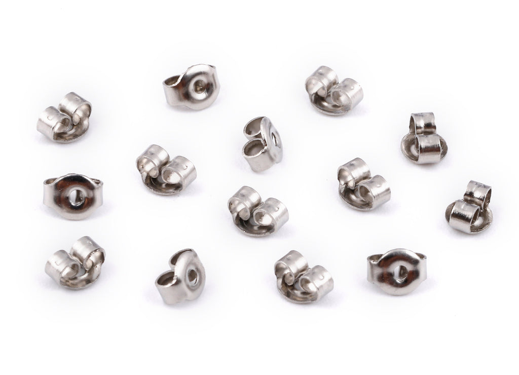 Stainless Steel Earring Stud Back - Stainless Steel Earring Post Nuts & Earring Wire Backs - Jewelry Supplies - 5.03 x4.04mm - SS1011 - DOMEDBAZAAR